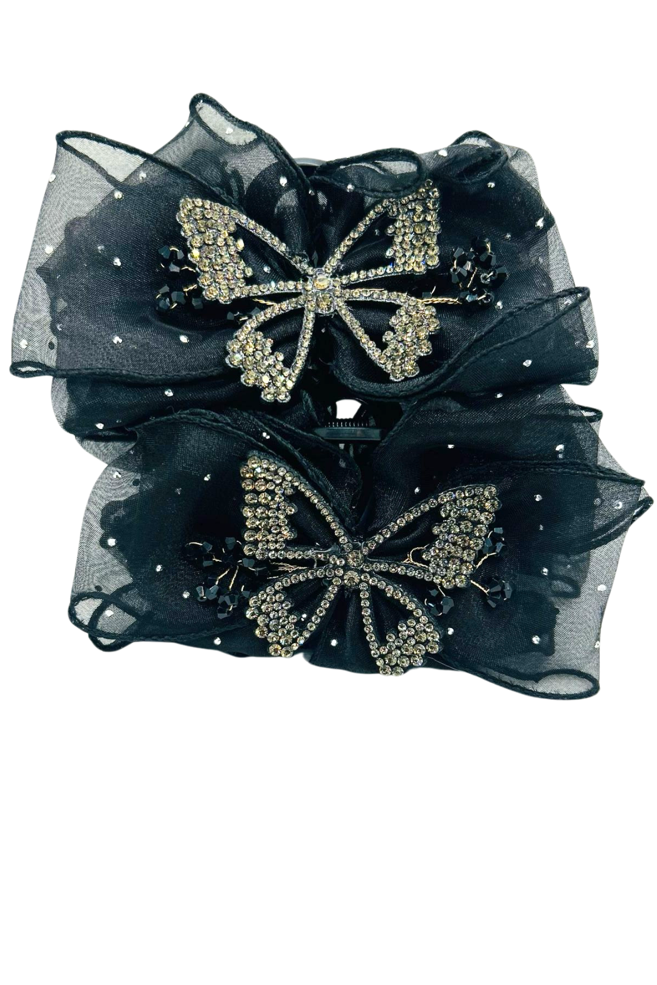 Big Rhinestone Butterfly Hair Clip Women (2 Pair)