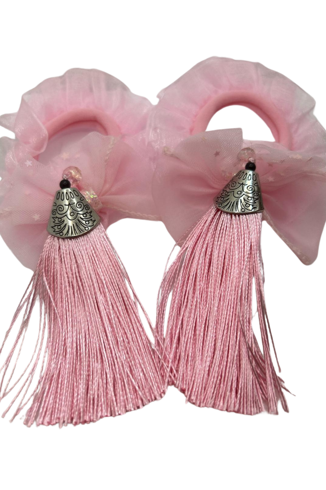 Scrunchie Girl Baby Tassel Hair Rope Children Headband Accessory (Pink)