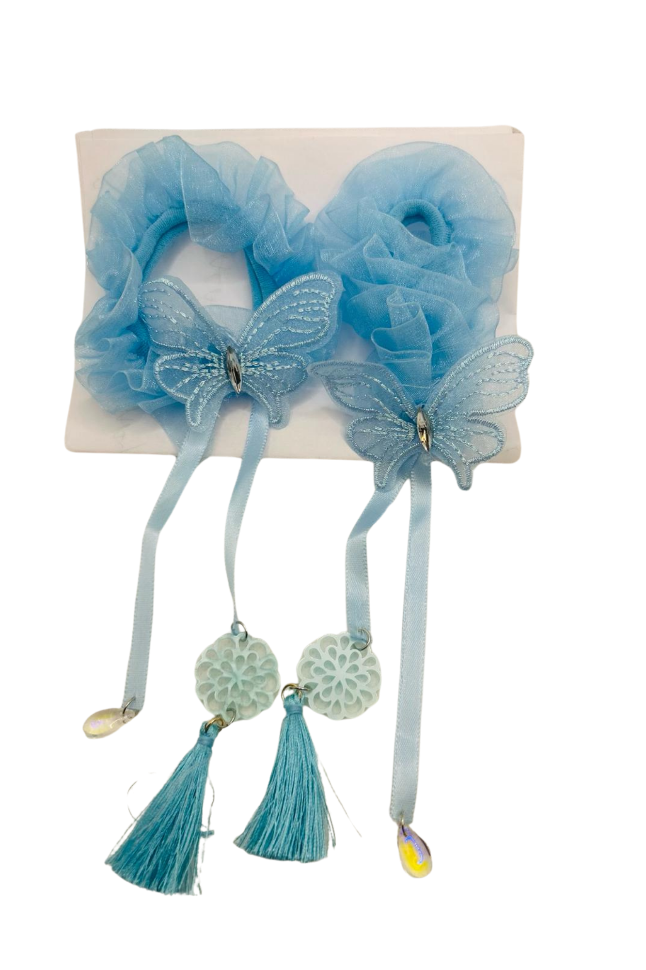 Scrunchie Girl Baby Tassel Hair Rope Children Headband Accessory (Blue)