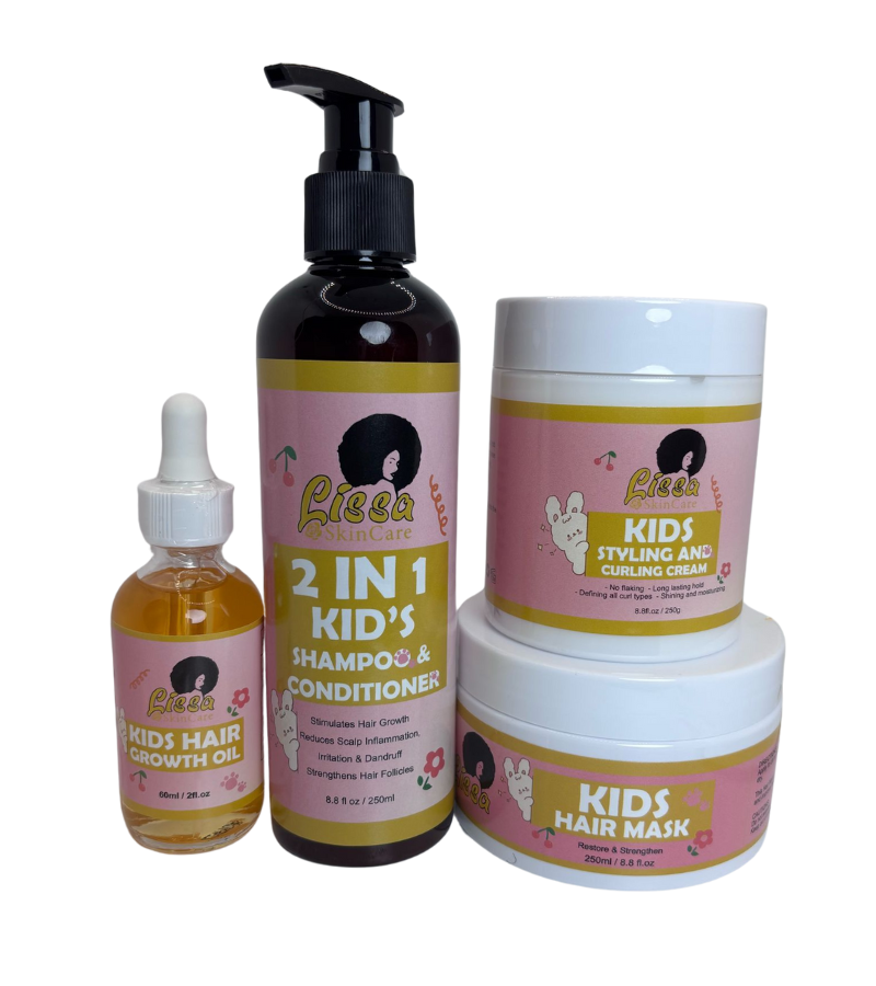 Set for Kids - Shampoo & Conditioner - Hair Mask - Growth Oil - Styling & Curling Cream